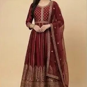 Maroon Anarkali