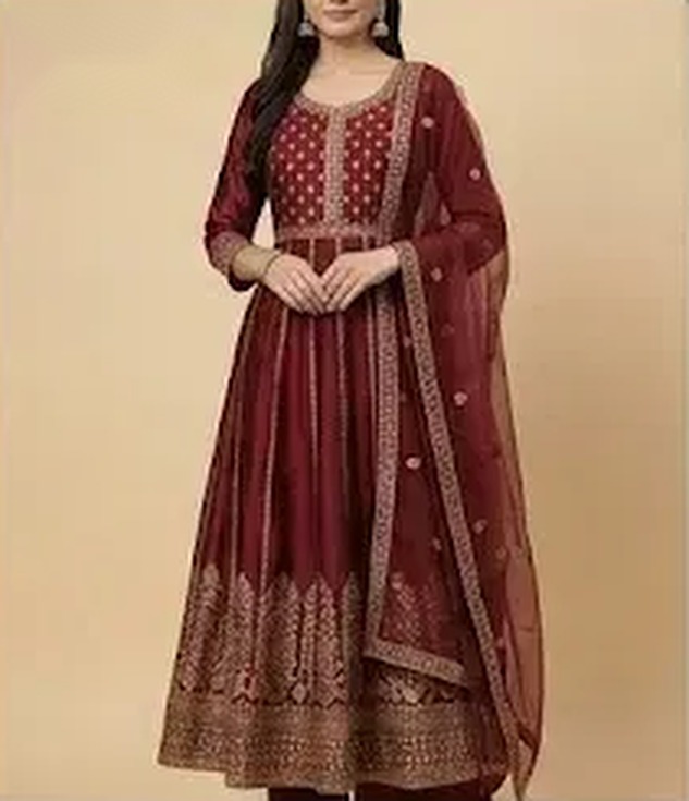 Maroon Anarkali